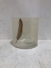 16 X STONE THE CROWS LG.SMOKED GLASS FEATHERED VOTIVE - HEIGHT 20CMS - TOTAL RRP £240