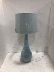 1 X STONE THE CROWS MD.TEARDROP LAMP BASE-PASTEL MINT - HEIGHT 50CMS - TOTAL RRP £85 AND 1 X STONE THE CROWS SHADE NUMBER FIVE : PASTEL MINT - TOTAL RRP £40