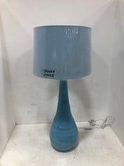 1 X STONE THE CROWS MD.TEARDROP LAMP BASE - LIGHT BLUE - HEIGHT 50CMS - TOTAL RRP £85 AND 1 X STONE THE CROWS SHADE NUMBER FIVE : LIGHT BLUE - TOTAL RRP £40