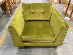 LIME GREEN VELVET ARMCHAIR