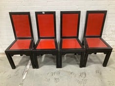 4 X STONE THE CROWS RED & BLACK WOODEN CHAIR