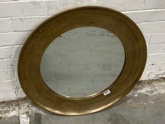 NKUKU SMALL YAKIRA ROUND MIRROR IN ANTIQUE BRASS - RRP £225