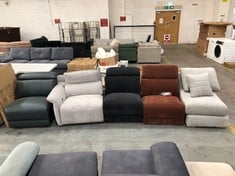 5 X ASSORTED SOFA PARTS TO INCLUDE CARRERA LARGE ARMLESS UNIT IN PEACOCK LEATHER (PARTS ONLY) (KERBSIDE PALLET DELIVERY) (KERBSIDE PALLET DELIVERY)