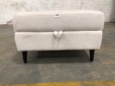 CREAM FABRIC STORAGE FOOTSTOOL