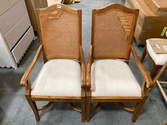 2 X JL HEMINGWAY CANE BACK ARM CHAIR 108X55X53CM - ITEM NO. 479339