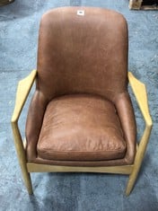 CARRERA ARMCHAIR BROWN LEATHER 685X720X820MM - ITEM NO. 962165 - RRP £ 999.95