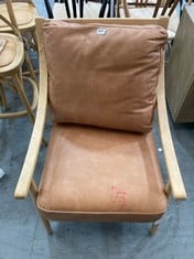 RELIANT ARMCHAIR BROWN LEATHER 630X815X900MM - ITEM NO. 329630 - RRP £ 1125