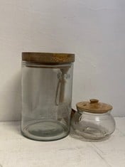 5 X ASSORTED NKUKU ITEMS TO INCLUDE KALI ROUND STORAGE JAR - NATURAL & CLEAR - ONE SIZE KS5401