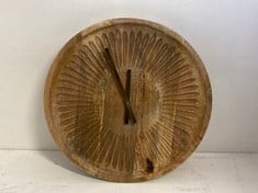 NKUKU DEEVENA MANGO WOOD CLOCK - NATURAL - SMALL DC4201 RRP- £95