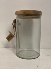 2 X NKUKU KOSSI STORAGE JAR - CLEAR LARGE 22 X 12.5CM KJ0602