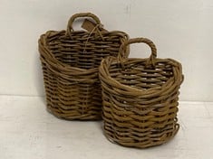 5 X NKUKU ZAWA RATTAN HANGING BASKET SET OF 2 ZA0301 TOTAL RRP- £325