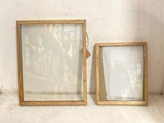 2 X NKUKU INDU WOODEN FRAME - MANGO WOOD 1 X 8 X 10" WF0201, 1 X 36 X 29CM WF0204