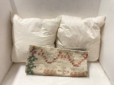 2 X NKUKU FEATHER CUSHION INNER - CREAM - SQUARE 55 X 55CM CU0040 TO INCLUDE NKUKU DANTRI CUSHION COVER 50 X 50CM DA1302