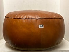 NKUKU NADU LEATHER POUF - AGED TAN NP1901 RRP- £295