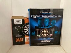 WINMAU PROFESSIONAL DARTS SET TO INCLUDE PROFESSIONAL & LEISURE DART BOARD-TOTAL RR £100