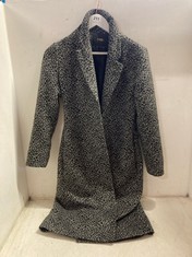 MAJE SINGLE BREASTED WOOL LOOK COAT LEOPARD PRINT SIZE 36 RRP- £149