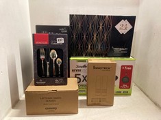 APPROX 7 X ASSORTED ITEMS TO INCLUDE OAK & STEEL MATT BLACK WINE GLASSES