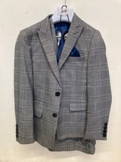 MARC DARCY KIDS 3-PIECE SUIT GREY/BLUE CHECK TWEED SIZE 11YRS RRP- £146.99