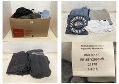 BOX OF APPROX 30 X ASSORTED ADULT CLOTHING TO INCLUDE J.GALT DENIM JEANS STONEWASH BLUE SIZE SM