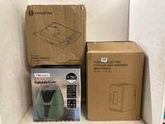 3 X ASSORTED ITEMS TO INCLUDE EMTRONICS 4.5 LITRE DIGITAL AIR FRYER SAGE GREEN (SMASHED)