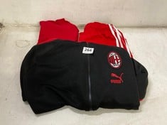 3 X ASSORTED BRANDED CLOTHING TO INCLUDE ADIDAS SHORTS RED/WHITE SIZE M