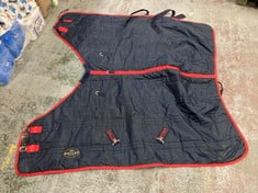 GALLOP EQUESTRIAN HORSE CLOTHING TURNOUT RUG 69" 5'9" NAVY RED