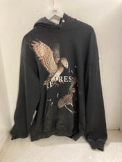 REPRESENT GRAPHIC PRINT HOODIE BLACK WITH HAWK SIZE LG RRP- £264