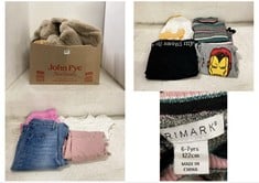 BOX OF APPROX 40 X ASSORTED KIDS CLOTHING TO INCLUDE IRIS ROSE BOUTIQUE FAUX FUR JACKET NATURAL SIZE 8-10YRS