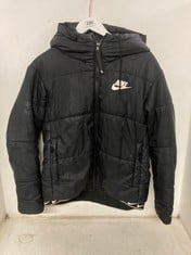 NIKE HOODED PUFFER JACKET BLACK SIZE M