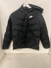 NIKE KIDS HOODED PUFFER JACKET BLACK SIZE 147-158CM