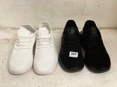 2 X FRENCH CONNECTION TRAINERS 1 X WHITE SIZE 9, 1 X BLACK SIZE 9