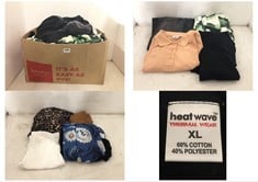 BOX OF APPROX 20 X ASSORTED ADULT CLOTHING TO INCLUDE DAZY DENIM JEANS BLACK SIZE XL