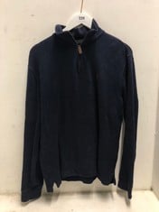 RALPH LAUREN POLO 1/4 ZIP KNIT SWEATER NAVY SIZE M RRP- £169