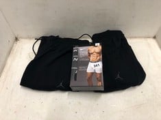 2 X JORDAN STRAIGHT JOGGERS BLACK SIZES SM & M TO INCLUDE NIKE EVERDAY COTTON STRETCH BOXER BRIEFS BLACK SIZE XS