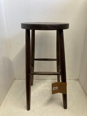 NKUKU MENGWI ROUND BAR STOOL - DARK BROWN - ONE SIZE MS5201 RRP- £195