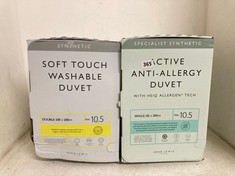 JOHN LEWIS SOFT TOUCH WASHABLE DOUBLE DUVET 10.5TOG TO INCLUDE JOHN LEWIS ACTIVE ANTI-ALLERGY SINGLE DUVET 10.5TOG