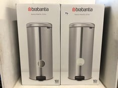 BRABANTIA NEWLCON 30 LITRE PEDAL BIN IN FRESH WHITE TO INCLUDE BRABANTIA NEWLCON 30 LITRE PEDAL BIN IN MATT STEEL-TOTAL RRP £140