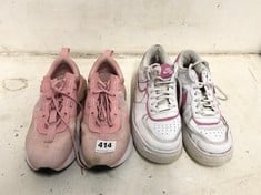 NIKE AIR FORCE 1 WHITE PINK SHADOW MAGIC TRAINERS IN UK SIZE 5.5 TO INCLUDE NIKE AIR MAX IN PINK IN UK SIZE 5-TOTAL RRP £232