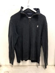 POLO RALPH LAUREN DOUBLE KNIT MESH QUARTER ZIP PULLOVER IN COLOUR WINDSOR HEATHER IN SIZE S-RRP £189