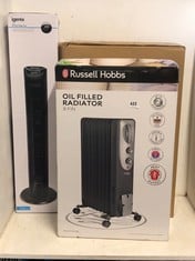 3 X ASSORTED ITEMS TO INCLUDE RUSSELL HOBBS OIL FILLED RADIATOR