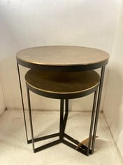 NKUKU MABA NESTING SIDE TABLE - ANTIQUE BRASS - SET OF 2 - SMALL 45 X 36CM - LARGE 54 X 46CM DIAMETER MT4901 RRP- £275