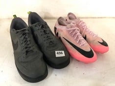 NIKE AIR ZOOM PINK GRADIENT FOOTBALL BOOTS IN UK SIZE 8.5 (RRP-£235)TO INCLUDE AIR FORCE 1 GREY/BLACK/NEON TRAINERS IN UK SIZE 10(RRP-£204)