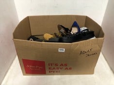 BOX OF ASSORTED ADULTS SHOES TO INCLUDE CAT STEEL TOE WORK BOOTS IN UK SIZE 5