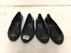 2 X VIVIENNE WESTWOOD + MELISSA BLACK ORB SLIP ON JELLY SHOES (SIZE EU 39 & 38)-TOTAL RRP £200