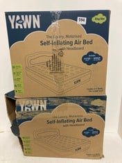 2 X YAWN AIR KING SIZE SELF INFLATING AIR BED WITH HEADBOARD-TOTAL RRP £160