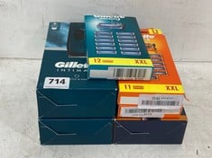 6 X ASSORTED MEN'S GROOMING PRODUCTS TO INCLUDE GILLETTE MACXH 3 RAZOR BLADES