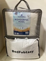 5 X ASSORTED BEDDING TO INCLUDE SLUMBERDOWN WONDERFUL WOOL DOUBLE DUVET