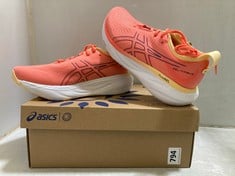 ASICS GEL-NIMBUS 25 IN PAPAYA AND DUSTY PURPLE SIZE 6