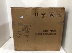 VELVET FABRIC DINING CHAIR IN SHELL-YELLOW