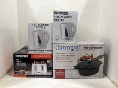 3 X ASSORTED APPLIANCE TO INCLUDE DAEWOO 1.7L PLASTIC KETTLE IN WHITE